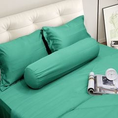 C190714  - Bộ chăn ga gối cotton nhung NIN CLASSIC C190714 màu xanh Emerald Green