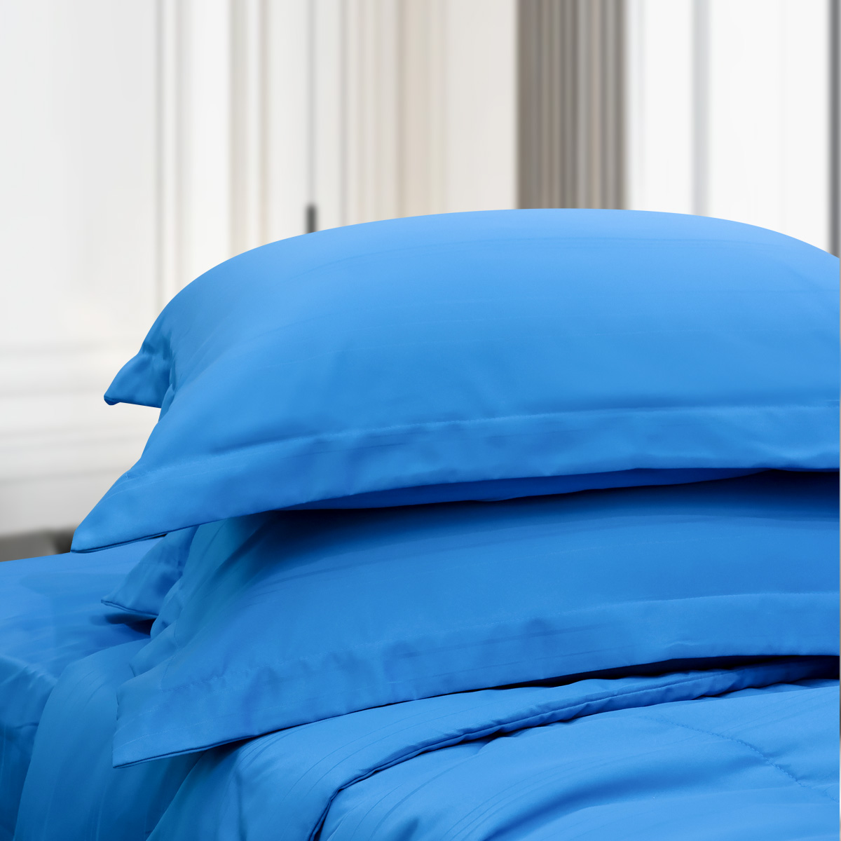 C190715 - Bộ chăn ga gối Microfiber NIN CLASSIC Xanh Cobalt