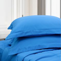 C190715 - Bộ chăn ga gối Microfiber NIN CLASSIC Xanh Cobalt