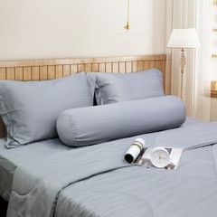 C190709 - Bộ chăn ga gối cotton nhung NIN CLASSIC C190709 xám nhạt Cool grey