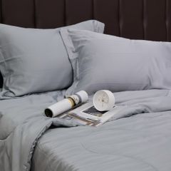 C190709 - Bộ chăn ga gối cotton nhung NIN CLASSIC C190709 xám nhạt Cool grey
