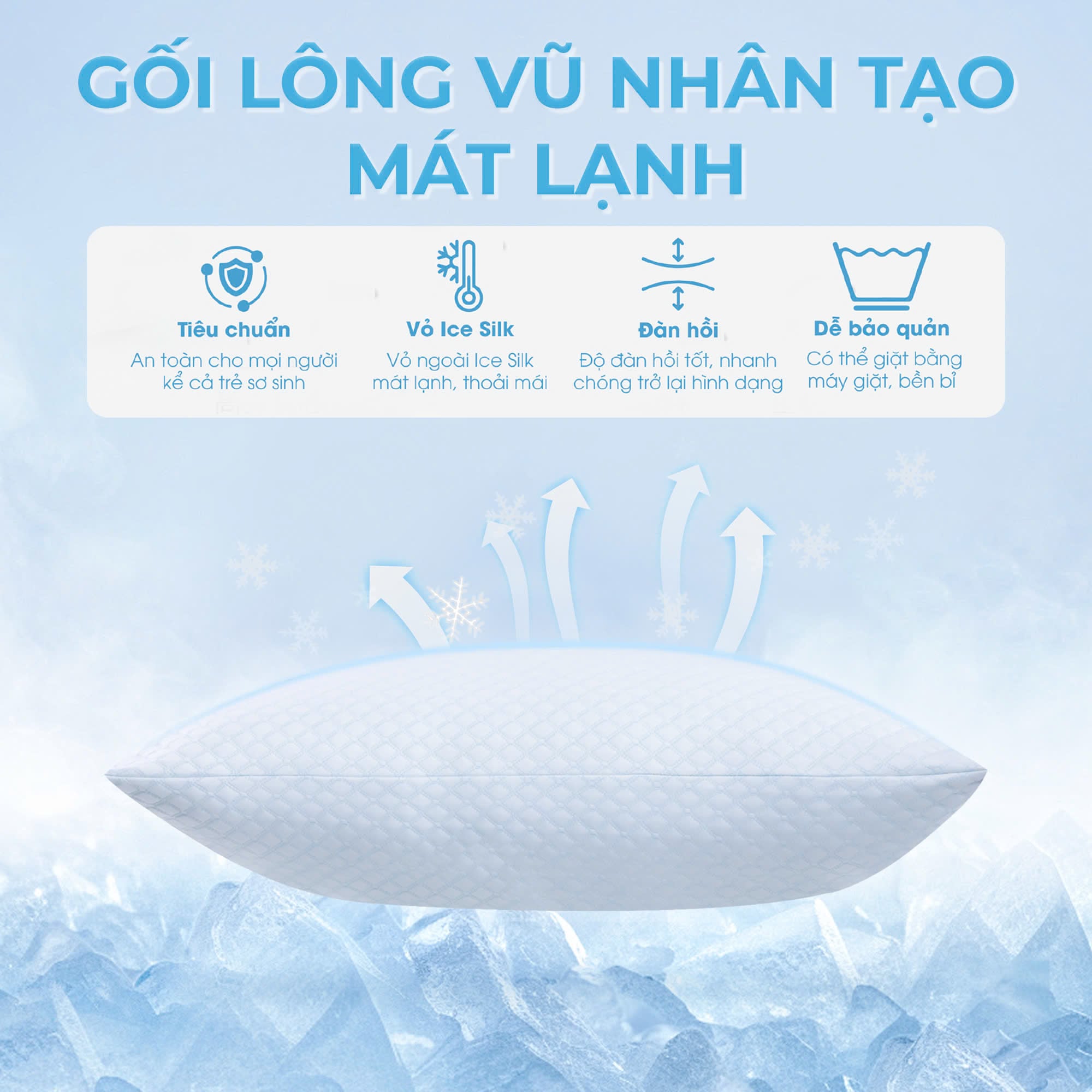 Gối lông vũ nhân tạo mát lạnh Cool Plus NIN House