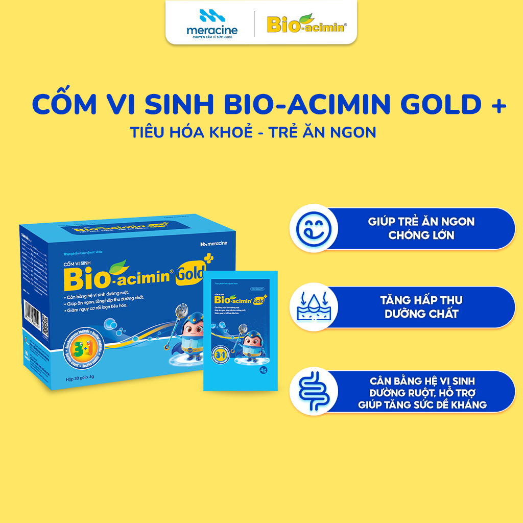 Thực phẩm bảo vệ sức khỏe Cốm vi sinh Bio-acimin Gold + (30 gói)