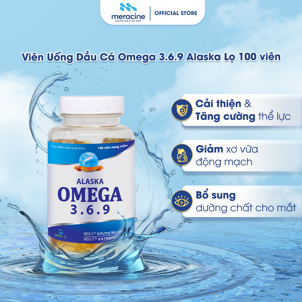 TPBVSK Dầu cá Alaska Omega 3.6.9 100 viên Meracine Store