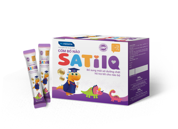  Cốm bổ não SatiIQ cung cấp dưỡng chất cho bé thông minh, lanh lợi - Hộp 20 gói x 3g 