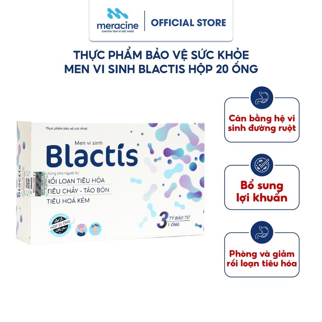 Thực phẩm bảo vệ sức khỏe Men vi sinh Blactis, Hộp 20 ống