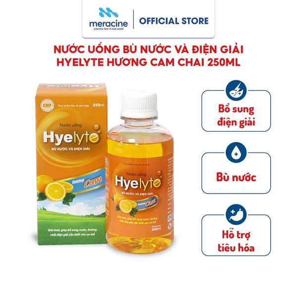  Bộ 5 chai Thực phẩm bảo vệ sức khỏe Hyelyte hương Cam, chai 250ml 