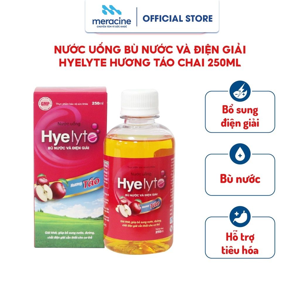 Bộ 5 chai Thực phẩm bảo vệ sức khỏe Hyelyte hương Táo, chai 250m