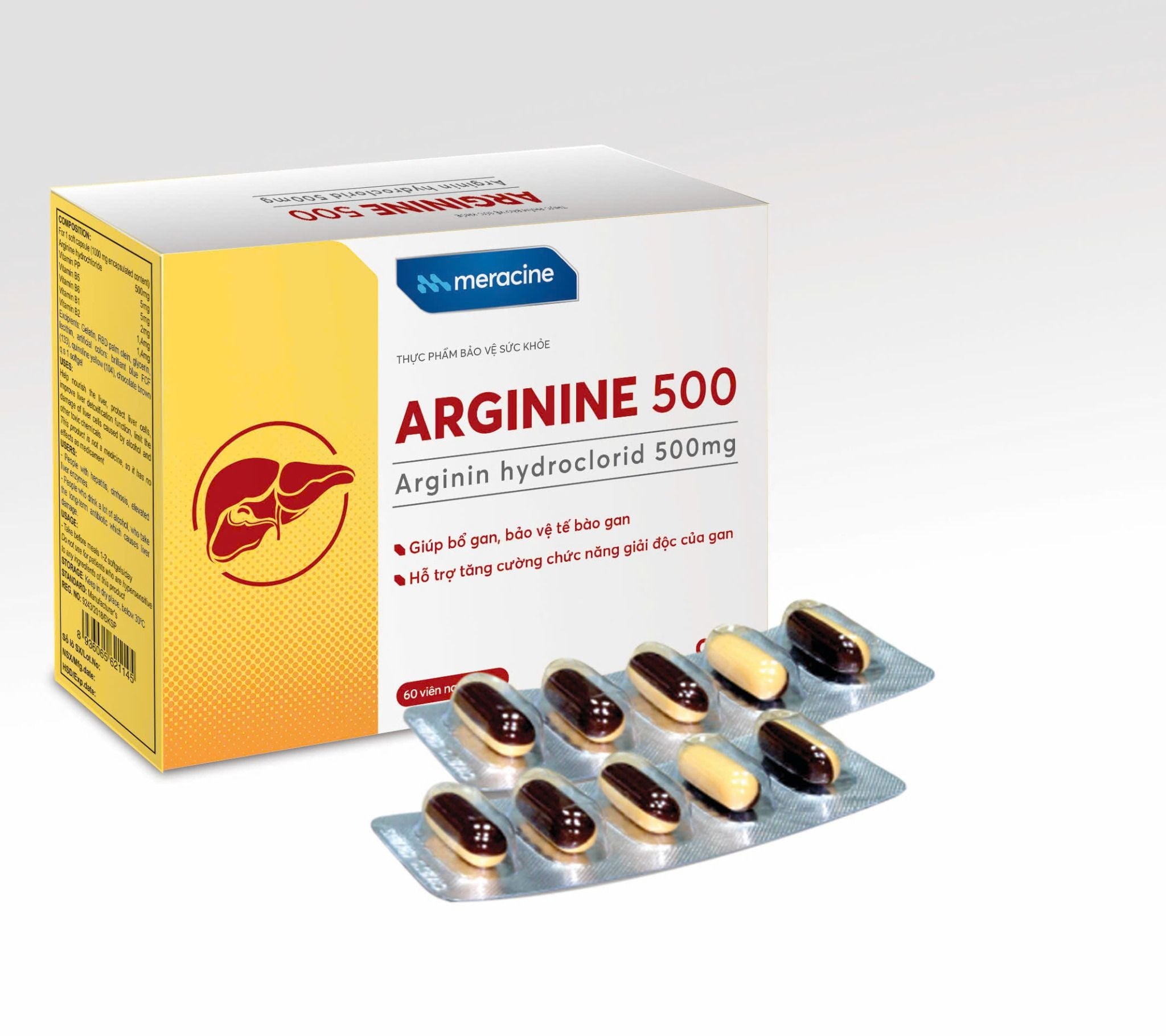 Thực phẩm bảo vệ sức khoẻ Arginine 500 - Hộp 60 viên