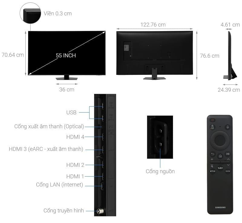 Smart Tivi Neo QLED Samsung 4K 65 inch QA65QN85D