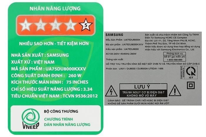 Smart Tivi Samsung 4K 75 inch UA75DU8000KXXV