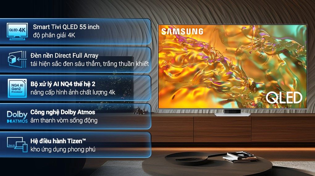 Smart Tivi QLED Samsung 4K 65 inch QA65Q80D