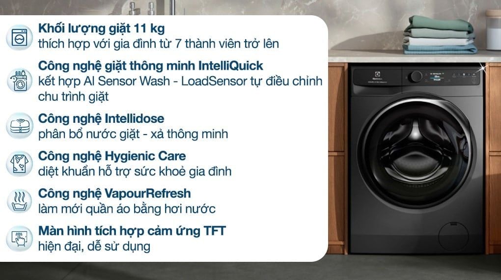Máy giặt Electrolux UltimateCare 900 Inverter 11 kg EWF1142R9SC