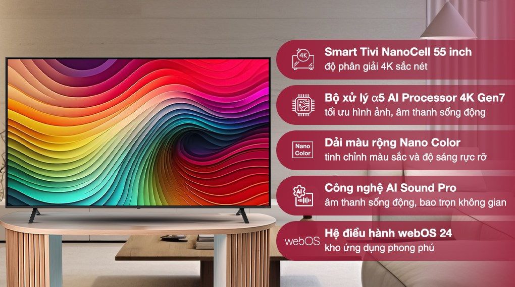 Smart Tivi NanoCell LG 4K 55 inch 55NANO81TSA