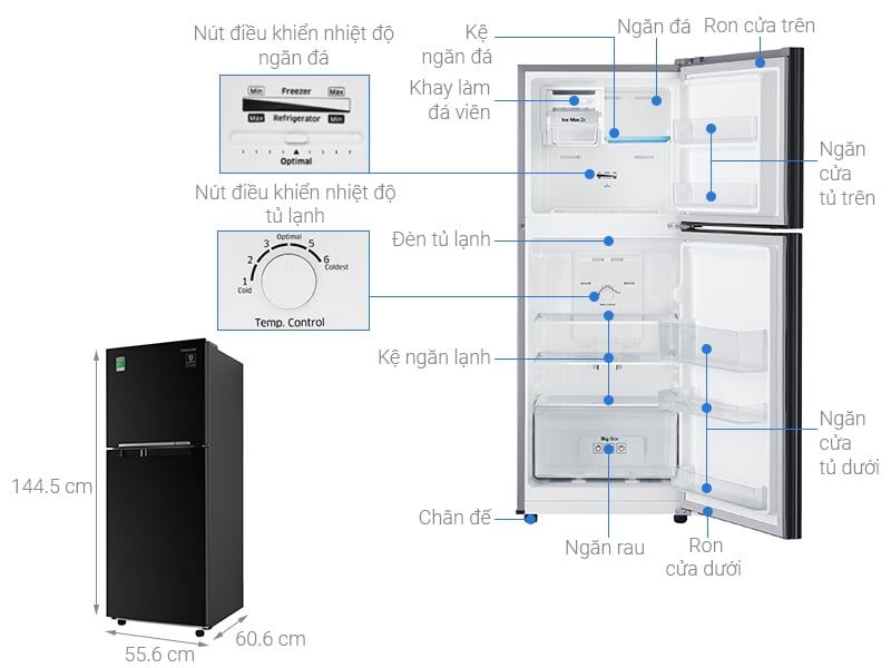 Tủ lạnh Samsung Inverter 208 lít RT20HAR8DBU/SV