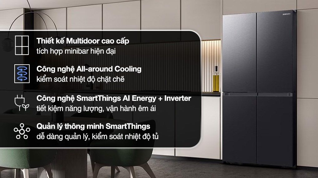 Tủ lạnh Samsung Inverter 648 lít Multi Door RF59C766FB1/SV