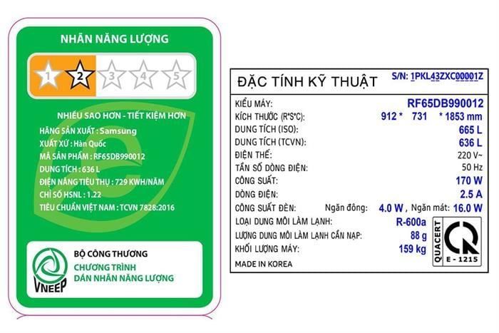 Tủ lạnh Samsung Inverter 636 lít Multi Door Bespoke RF65DB990012SV