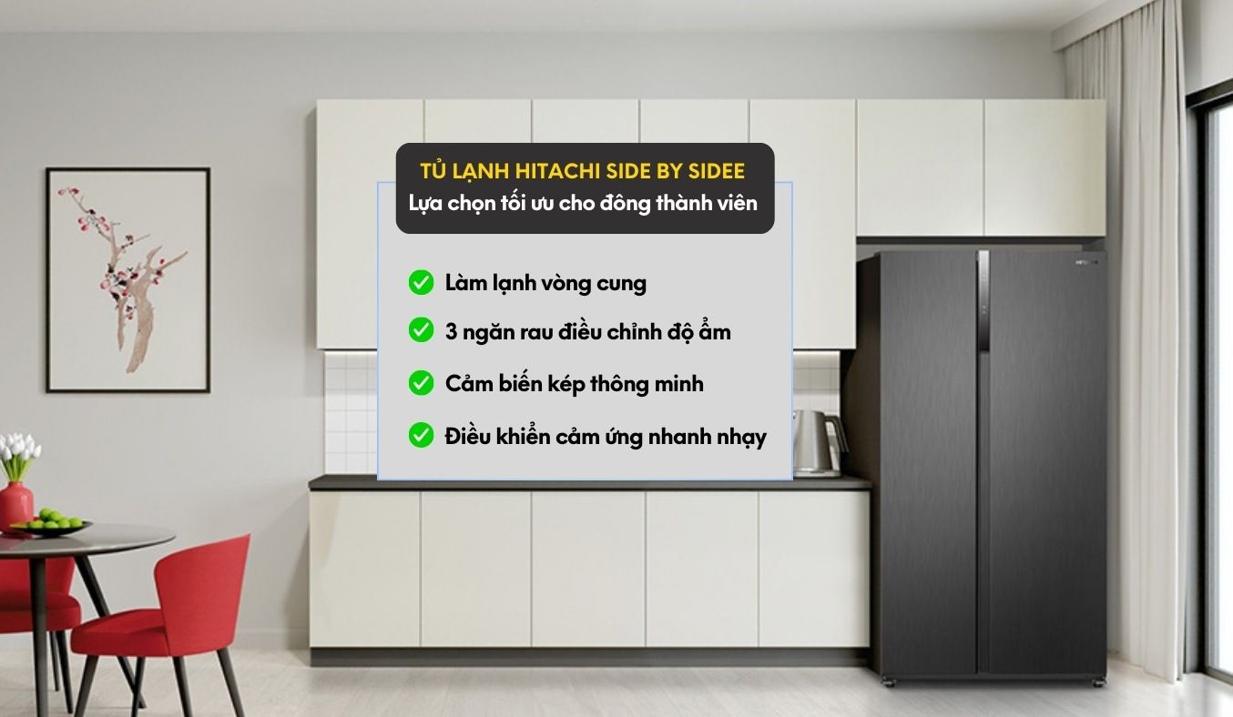 Tủ lạnh SBS Hitachi Inverter 525L HRSN9552DDXVN
