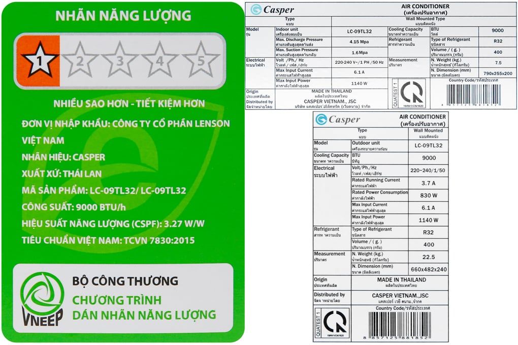 Máy lạnh Casper 1 HP LC-09TL32