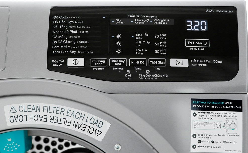 Máy sấy Electrolux 8 kg EDS805KQSA