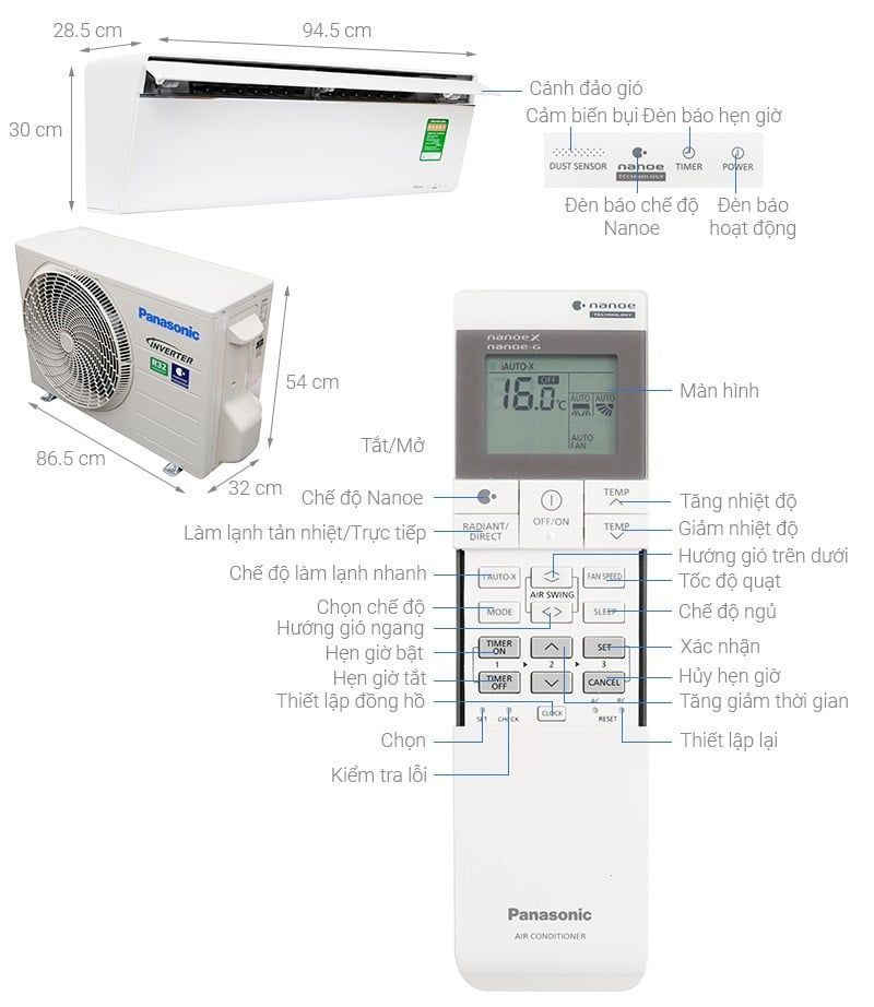 Máy lạnh Panasonic 1.0 HP CU/CS-VU9UKH-8