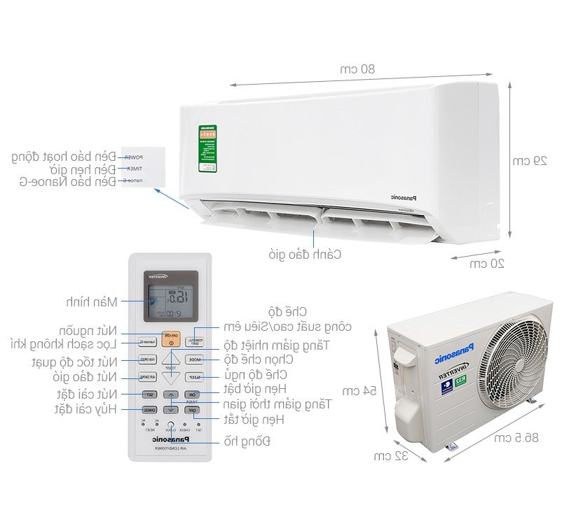 Máy lạnh Panasonic 1.5HP CU/CS-PU12VKH-8