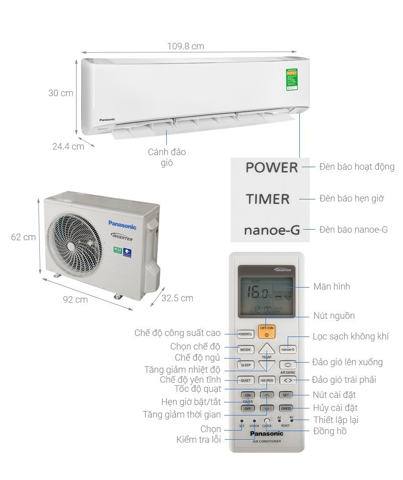 Máy lạnh Panasonic 2.0HP CU/CS-YZ18UKH-8