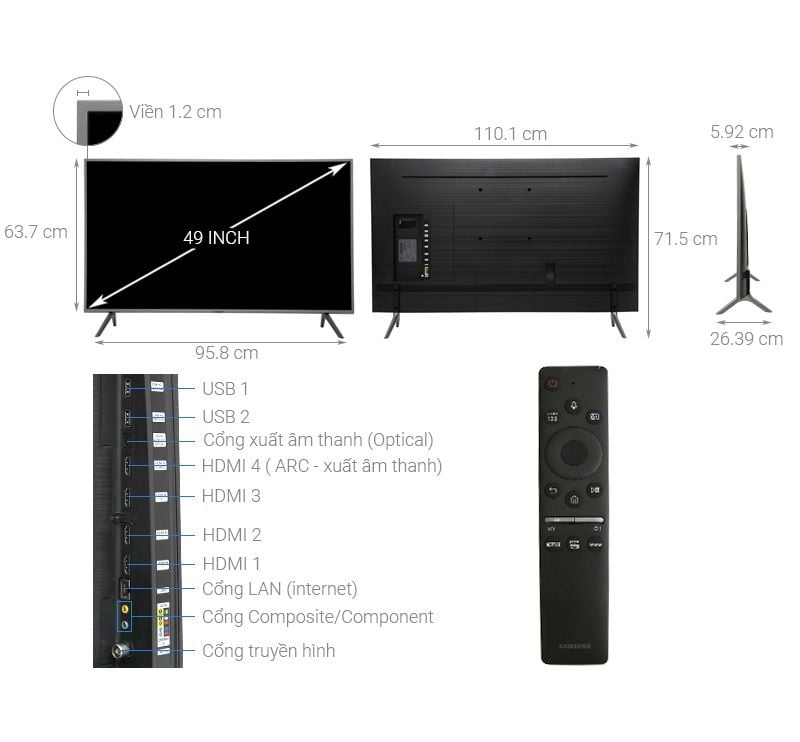 Smart Tivi Samsung 4K 49 inch QA49Q65RAKXXV