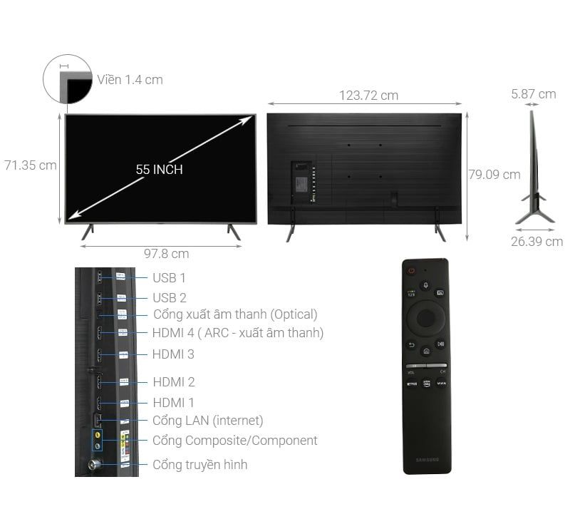 Smart Tivi Samsung 4K 55 inch QA55Q65RAKXXV