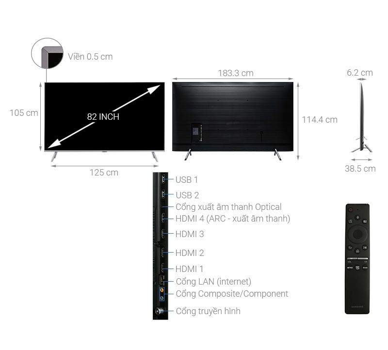 Smart Tivi Samsung 4K 82 inch QA82Q75RAKXXV