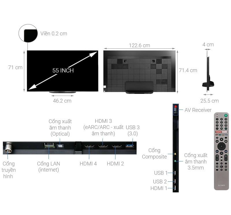 Tivi Sony 4K 55 inch KD-55A9G