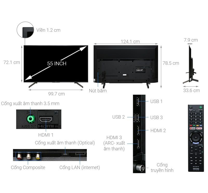 Tivi Sony 4K 55 inch KD-55X7000G