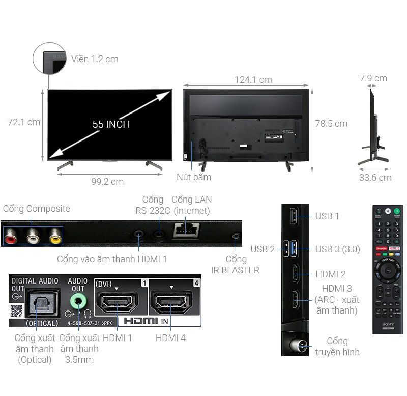 Tivi Sony 4K 55 inch KD-55X8000G