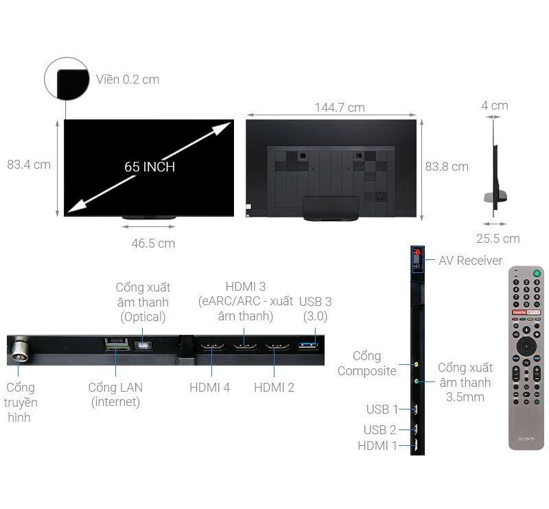 Tivi Sony 4K 65 inch KD-65A9G