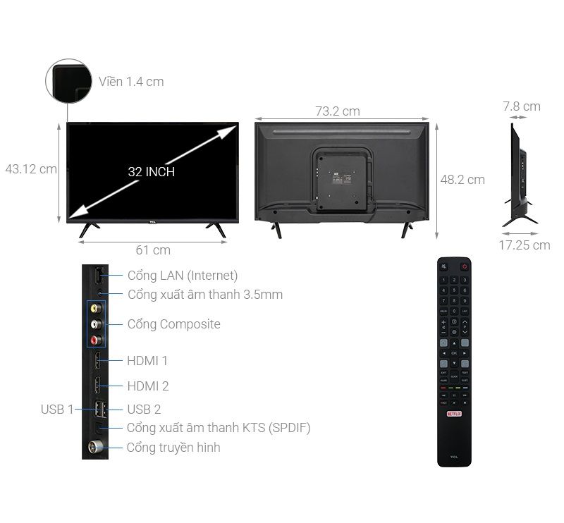 Tivi TCL 32 inch L32S6300