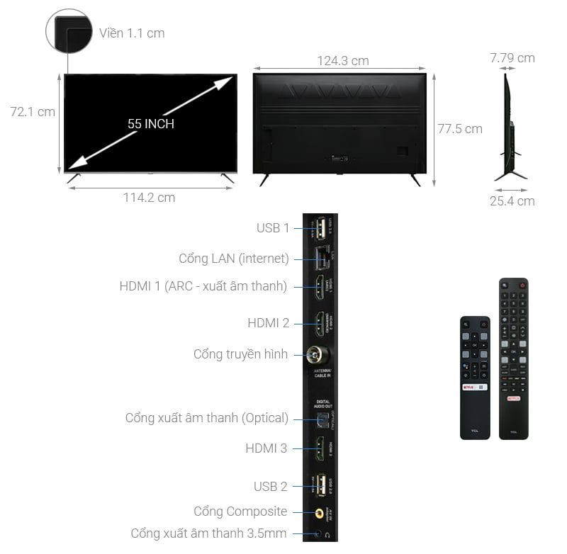 Tivi TCL 4K 55 inch L55P8