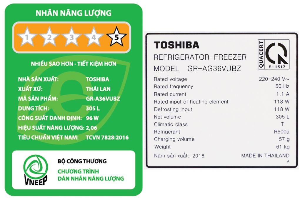 Tủ lạnh Toshiba Inverter 305 lít GR-AG36VUBZ XK1