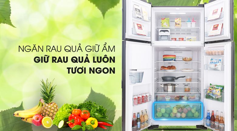 Tủ lạnh Hitachi Inverter 540 lít Multi Door R-FW690PGV7 GBK