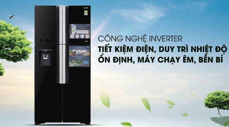 Tủ lạnh Hitachi Inverter 540 lít Multi Door R-FW690PGV7 GBK