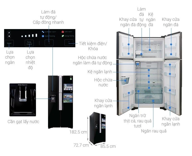 Tủ lạnh Hitachi Inverter 540L R-FW690PGV7X
