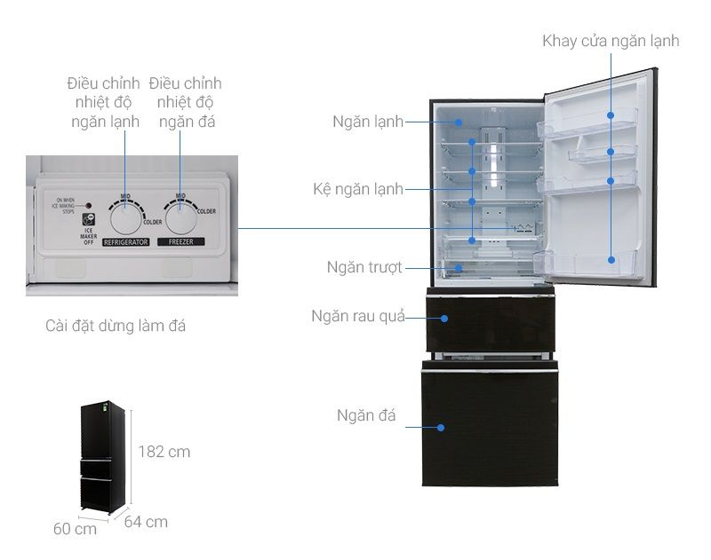 Tủ lạnh Mitsubishi Electric 358L MR-CX46EJ-BRW