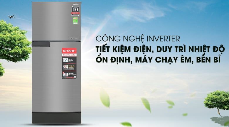 Tủ lạnh Sharp Inverter 165L SJ-X176E-SL