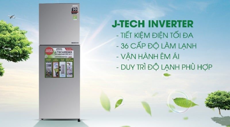 Tủ lạnh Sharp Inverter 251 lít SJ-X251E-SL