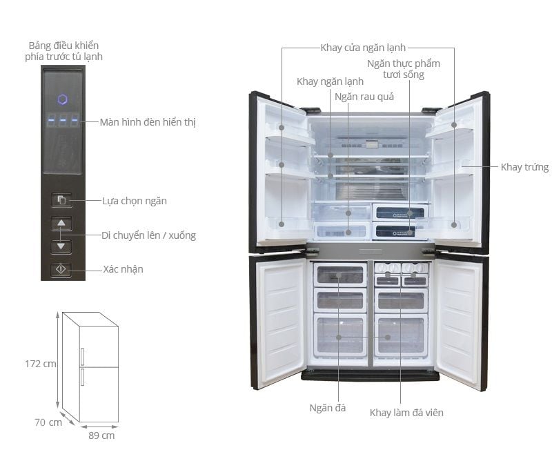 Tủ lạnh Sharp Inverter 626L SJ-FX630V-ST
