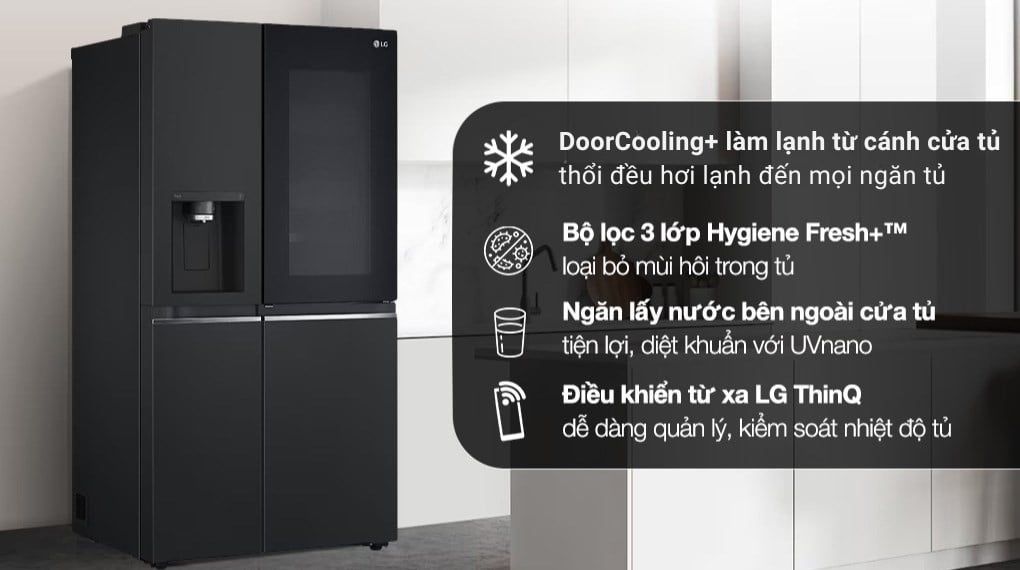 Tủ lạnh LG Inverter 635 Lít Side By Side InstaView Door-in-Door GR-X257BL
