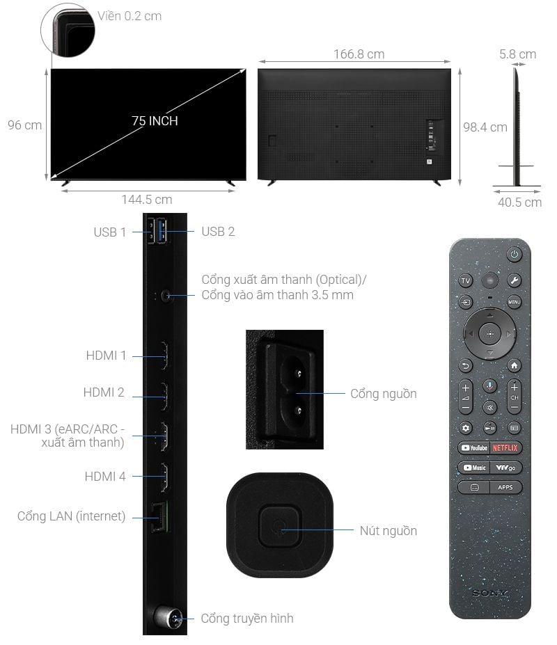 Google Tivi QLED Mini LED Sony 4K 65 inch K-65XR70