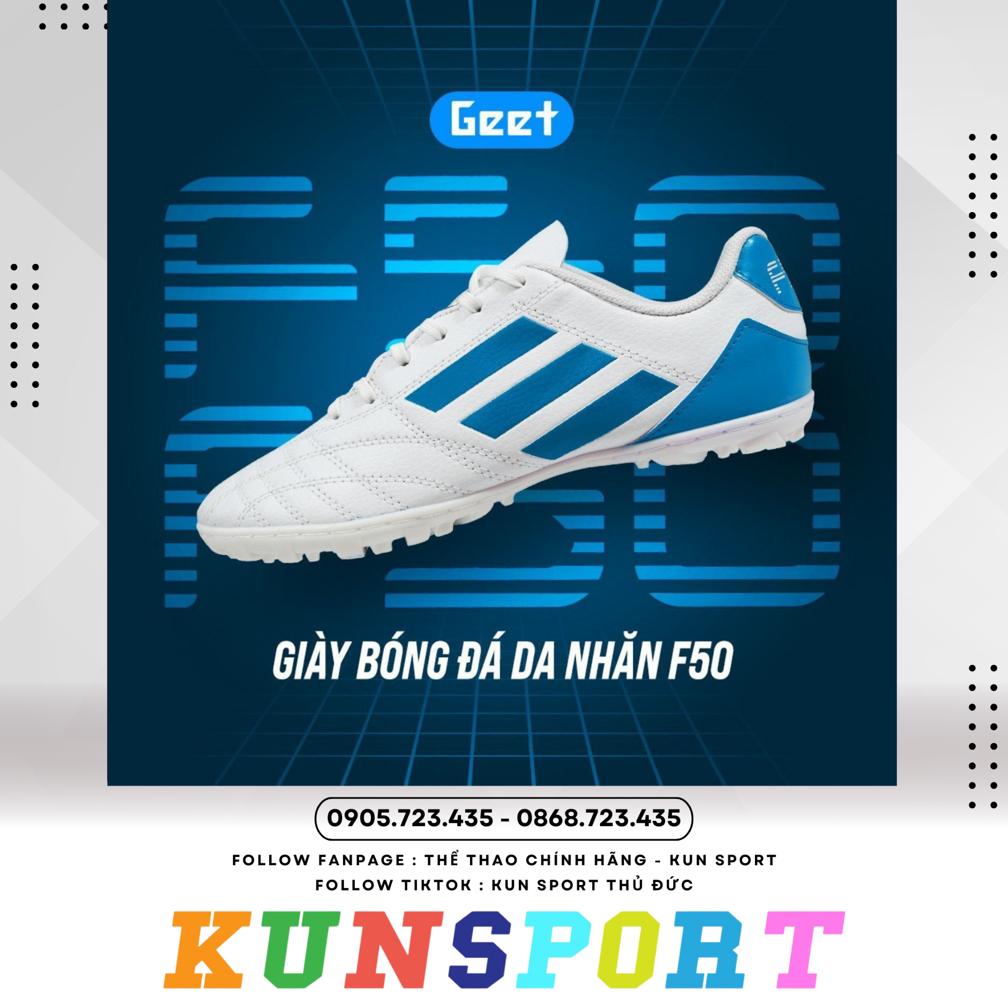  Giày đá banh 3 Sọc GEET_F50 