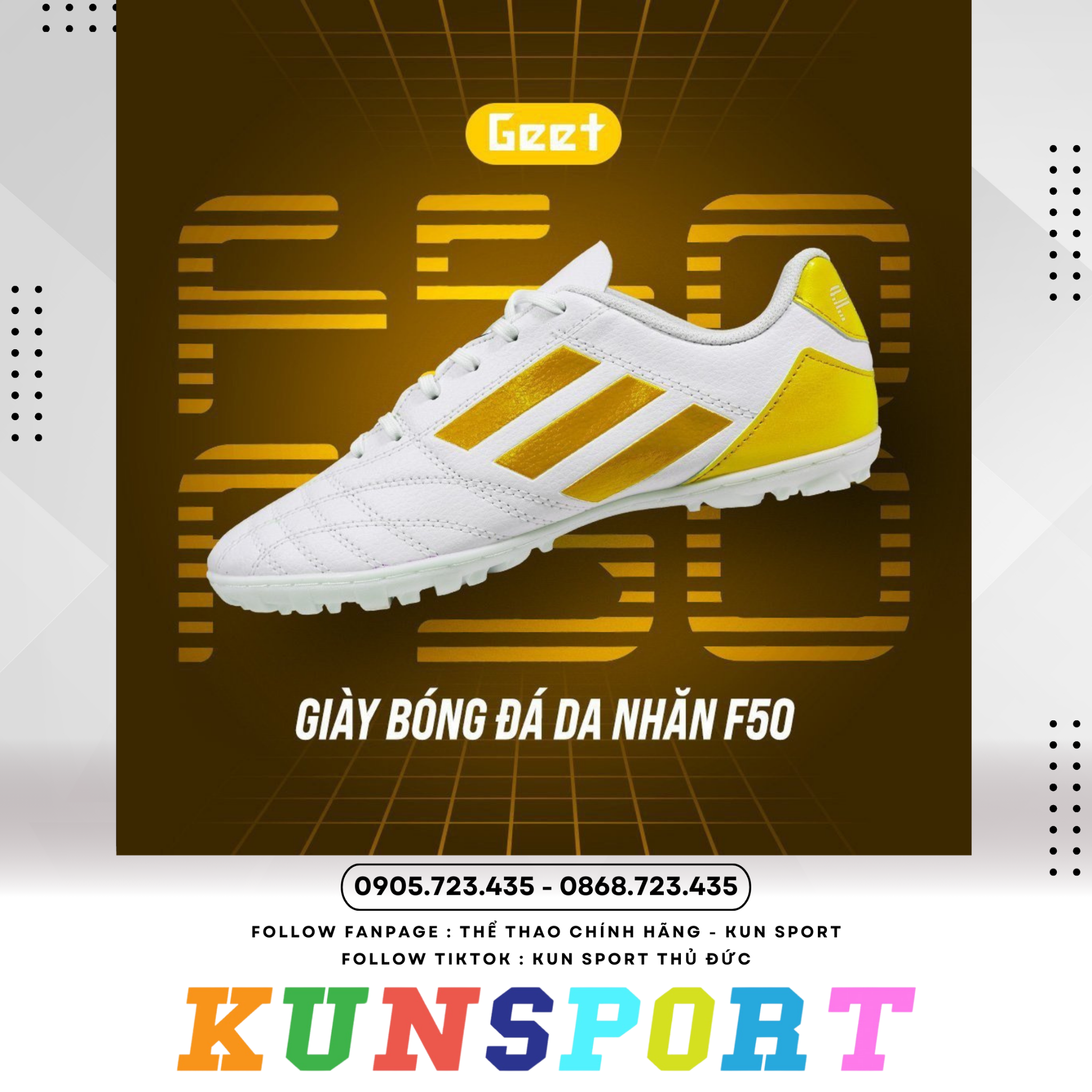  Giày đá banh 3 Sọc GEET_F50 