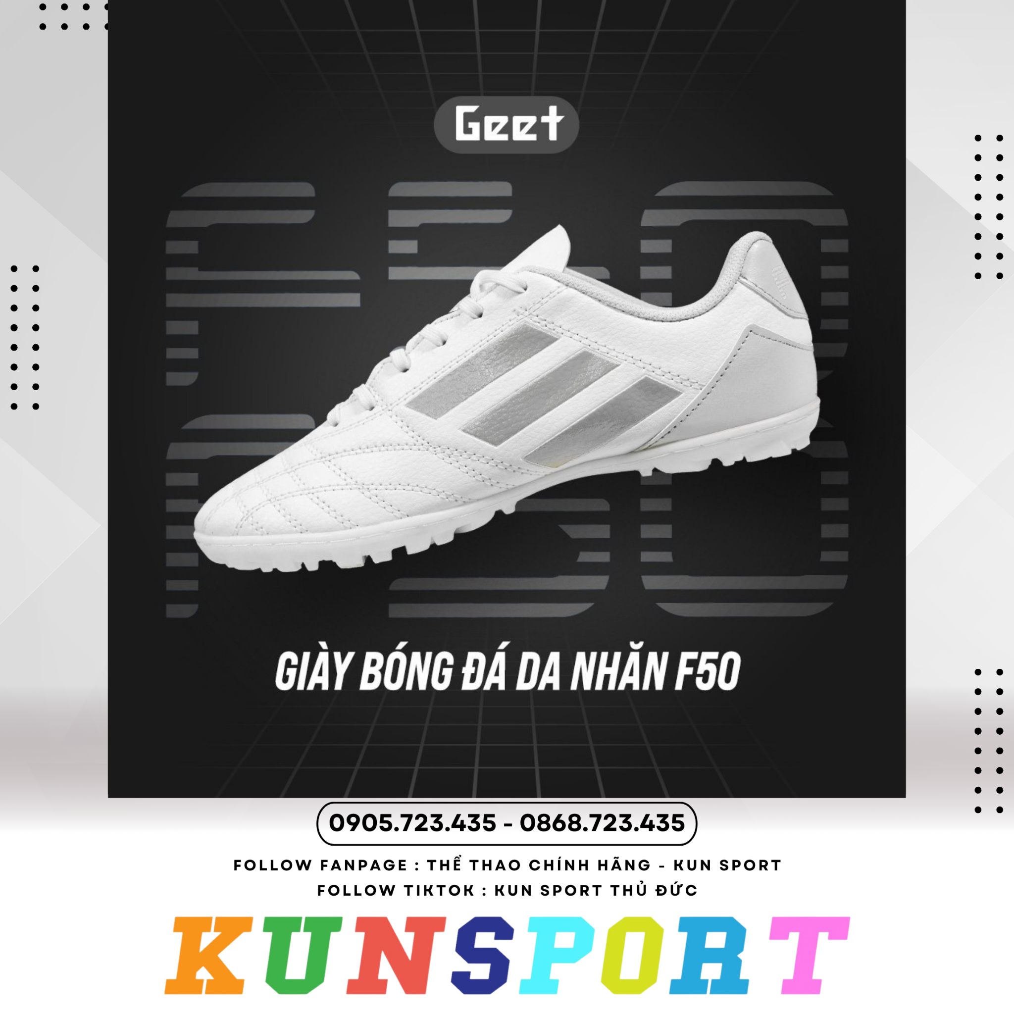  Giày đá banh 3 Sọc GEET_F50 