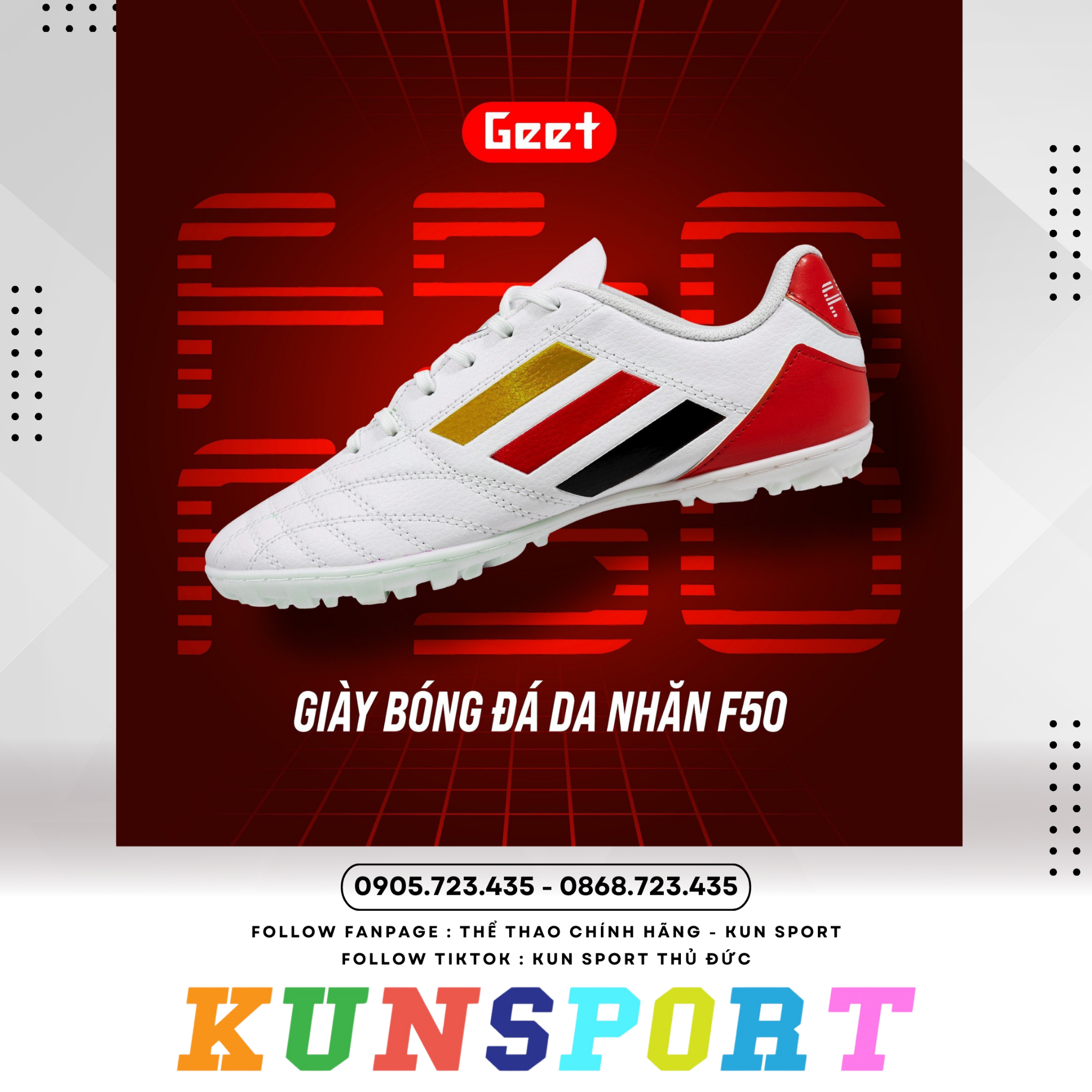  Giày đá banh 3 Sọc GEET F50 